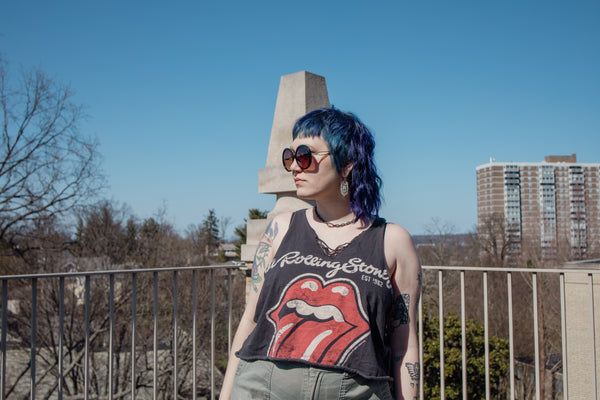 Rolling Stones Torn and Frayed Crop Top