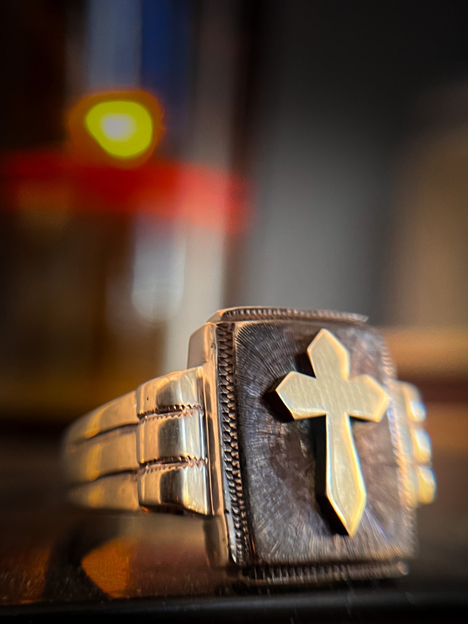 Upcycled 10K/14K Gold Cross Ring