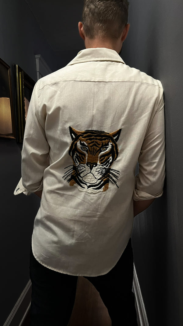 Vintage Bengal Tiger Embroidered Shirt