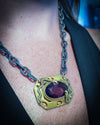 Upcycled Purple Glass Snake Necklace