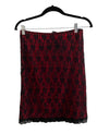 Latest Gossip Red and Black Lace Pencil Skirt