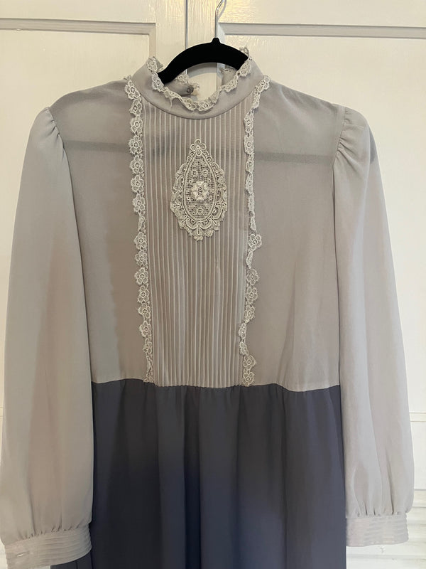 Vintage White and Gray Dress