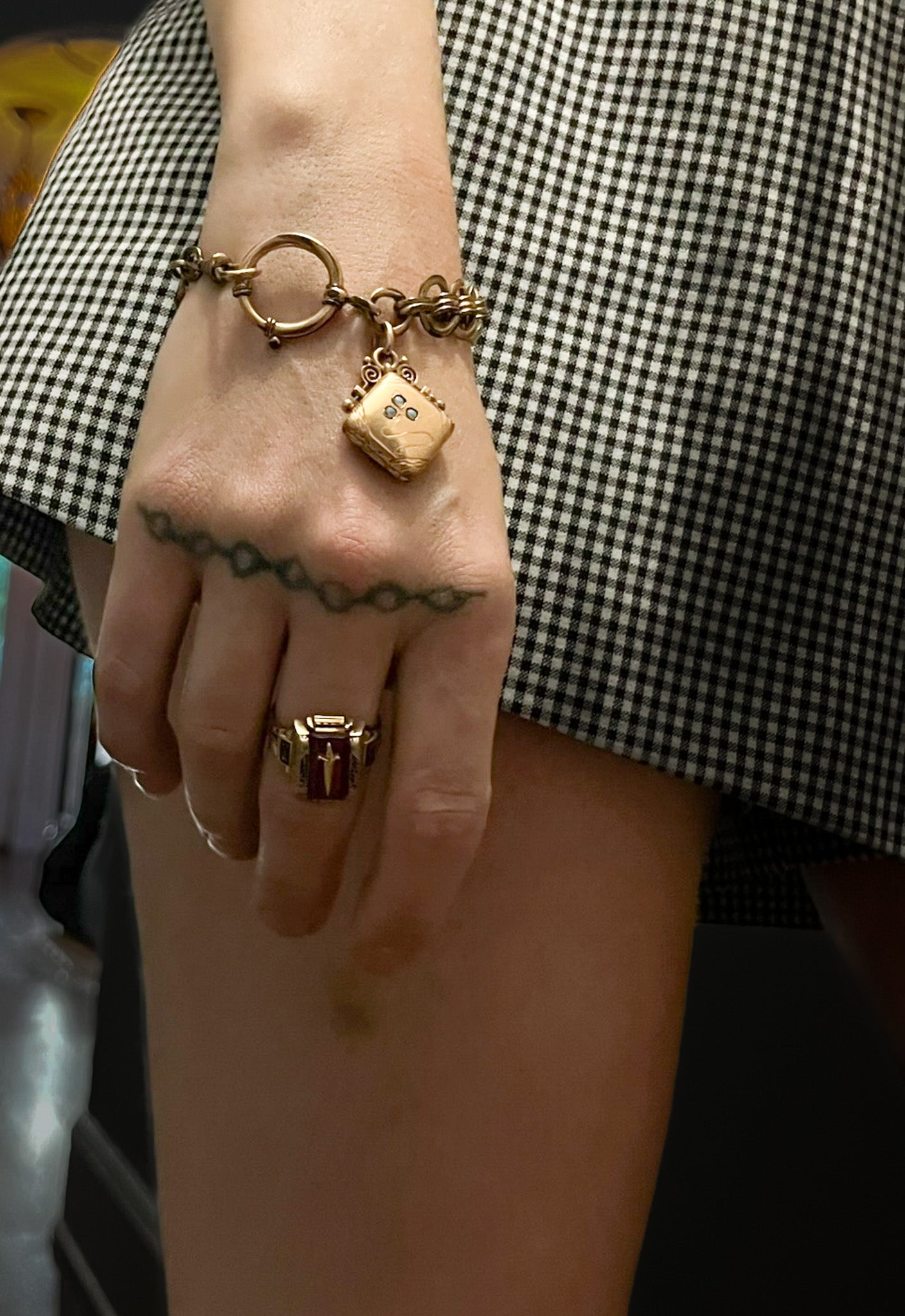 Antique Gold Filled Bracelet with Locket