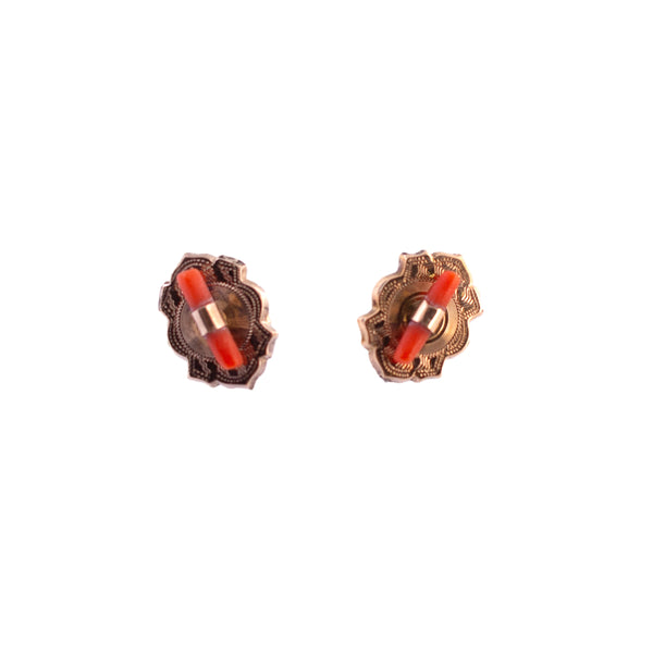 Victorian Gold Filled Coral Earrings