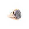 Vintage Hematite Intaglio and Diamond Ring