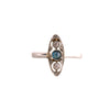 Platinum and 14K Gold Sapphire Cabochon and Diamond Ring