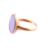 10K Gold Oval White Agate Ring
