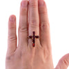 Repurposed Garnet Cross Ring