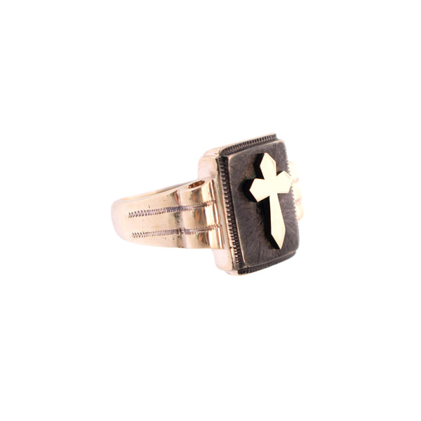 Upcycled 10K/14K Gold Cross Ring