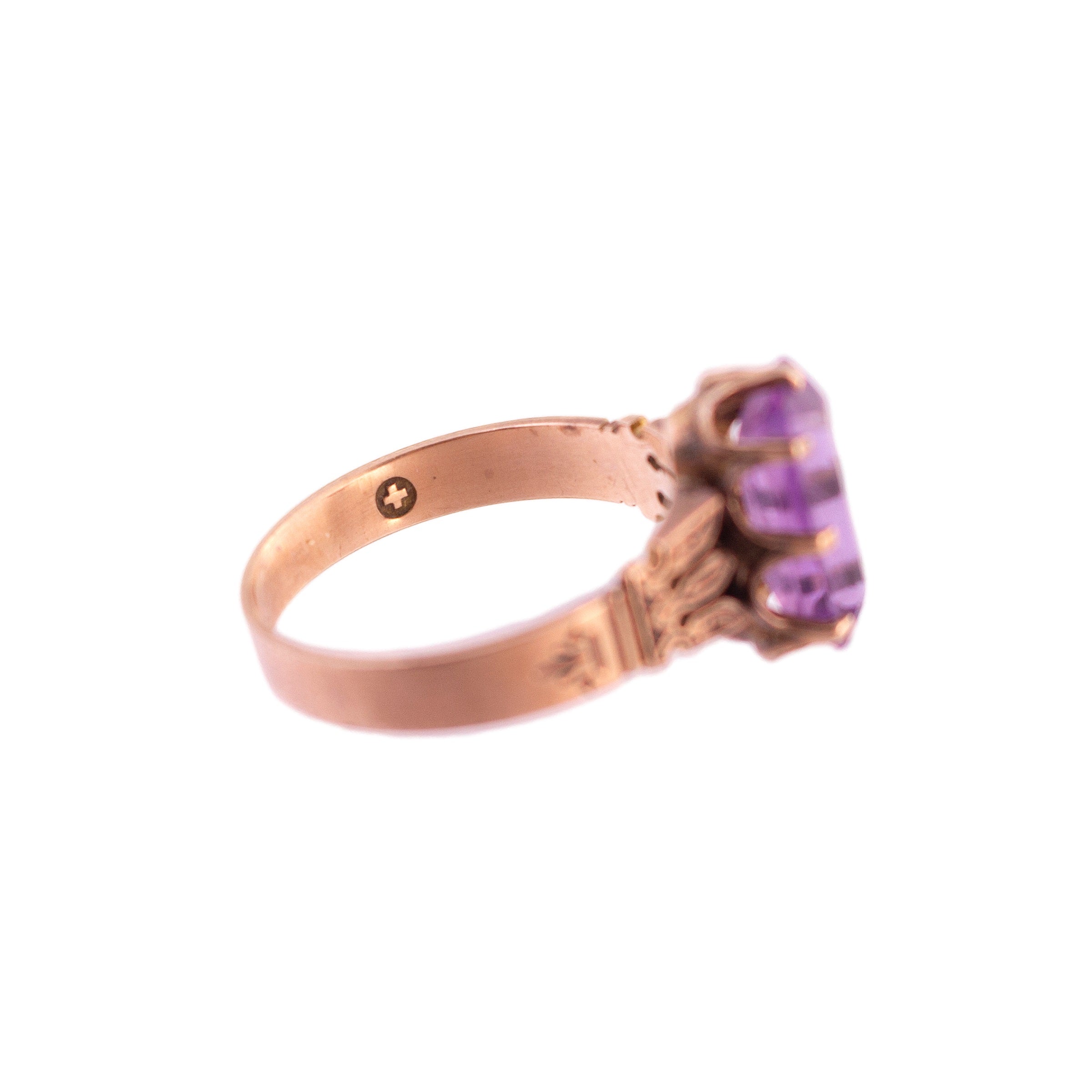 Antique 10K Gold Purple Stone Ring