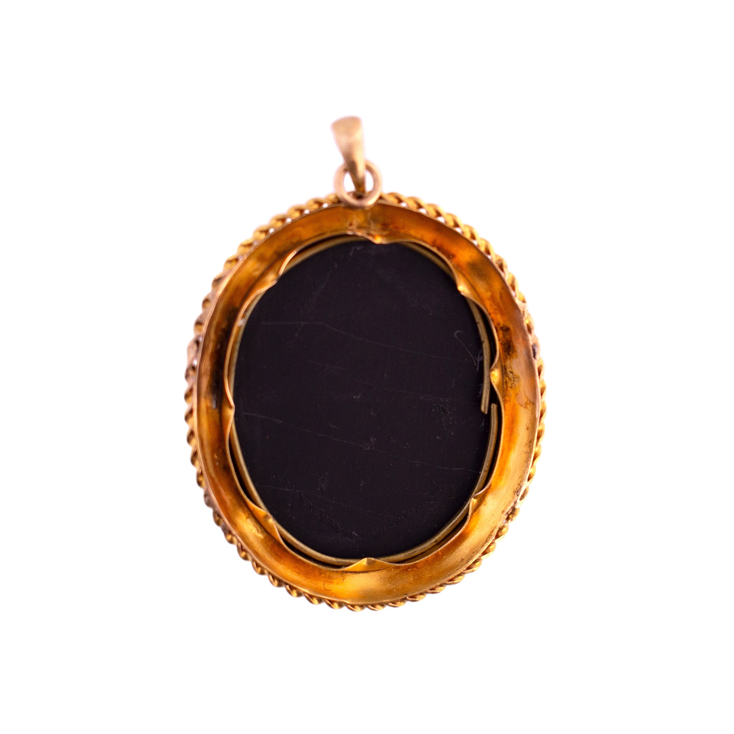 14K Gold Etruscan Revival High Relief Cameo Pendant