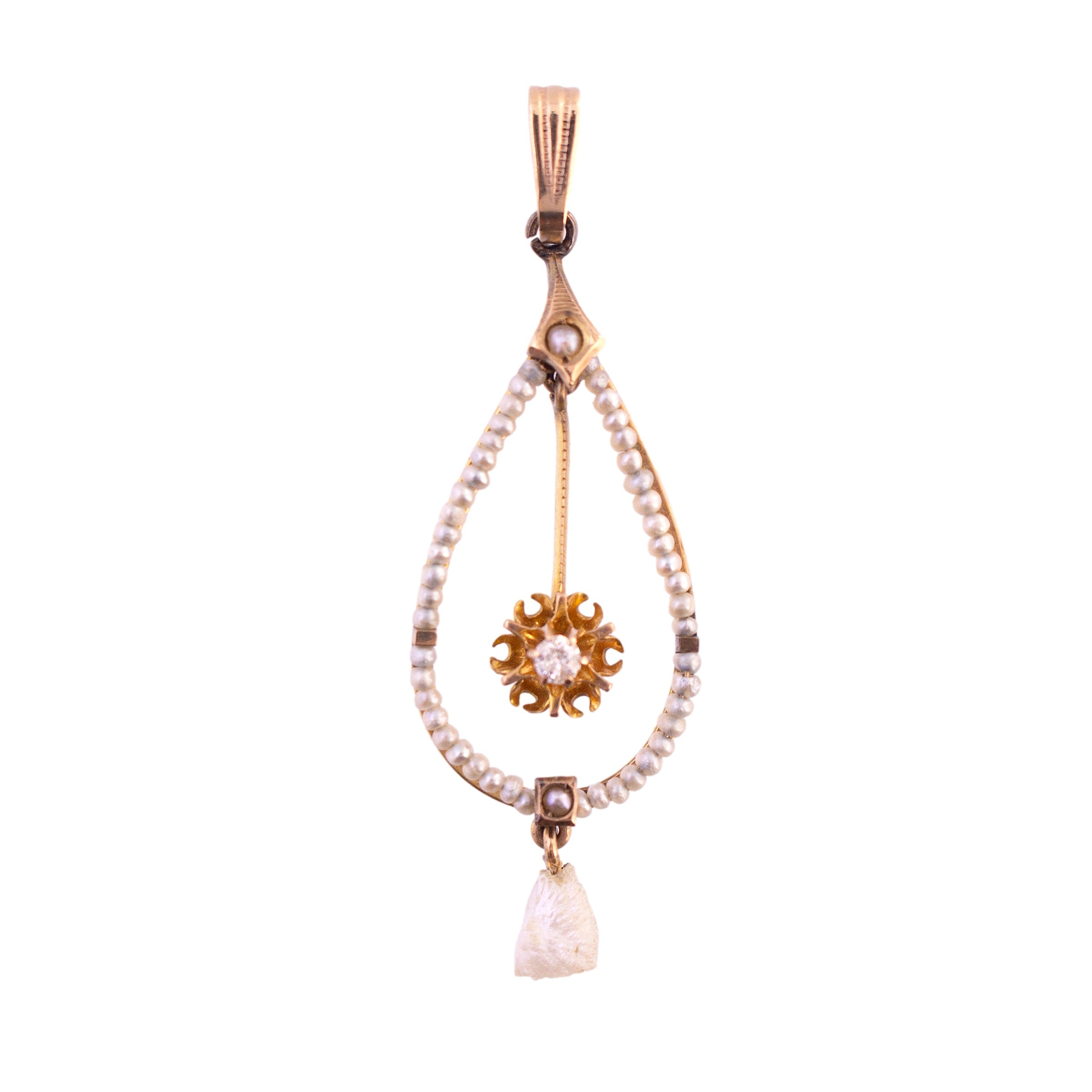 Vintage Seed Pearl Lavalier Pendant