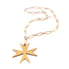 Two Tone Maltese Cross Necklace