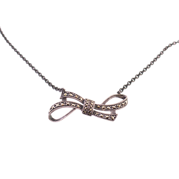 Marcasite Bow Necklace