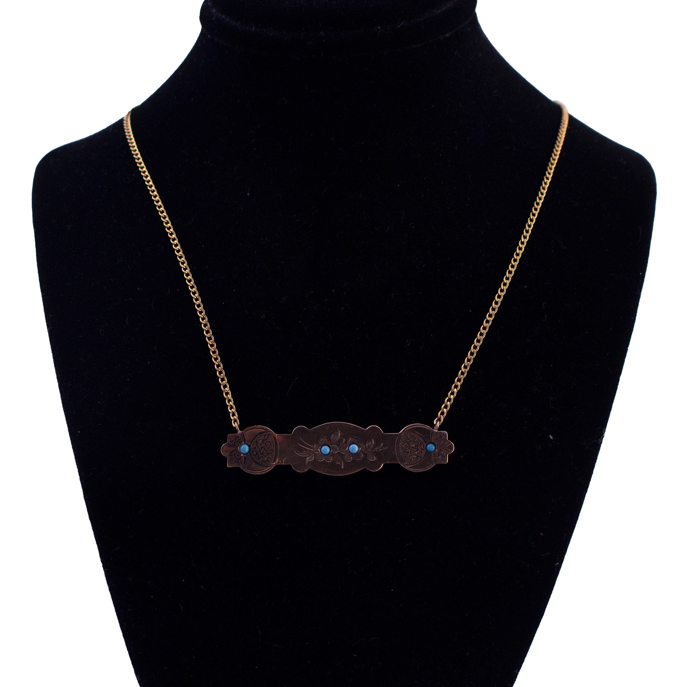 Upcycled Turquoise Bar Necklace