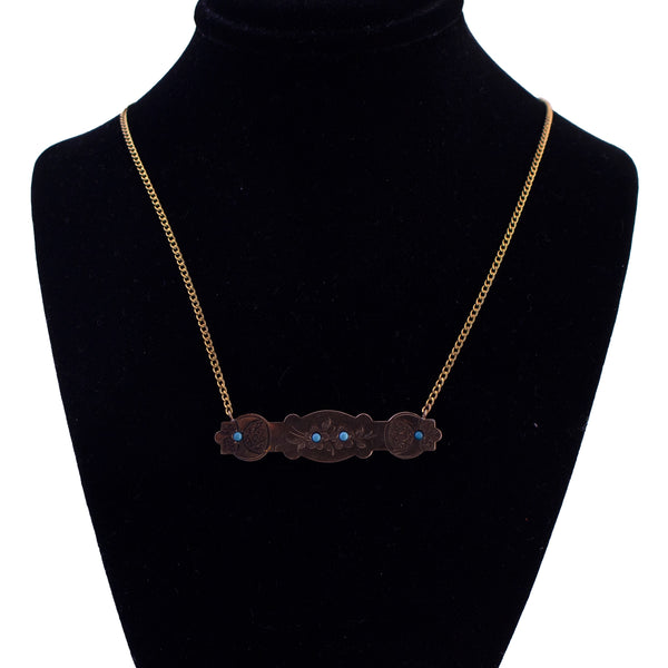 Upcycled Turquoise Bar Necklace