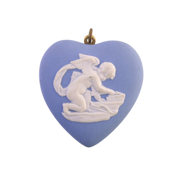 Vintage Wedgwood Cherub Heart Pendant