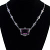 Depression Era Purple Glass and Marcasite Necklace