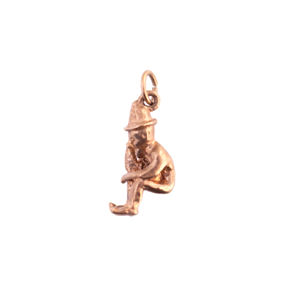14K Gold Sitting Gnome Charm