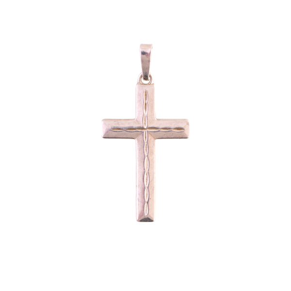 Vintage Sterling Simple Cross Pendant