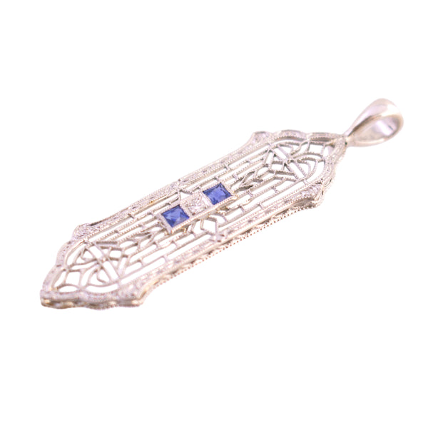 Upcycled White Gold Filigree Pendant