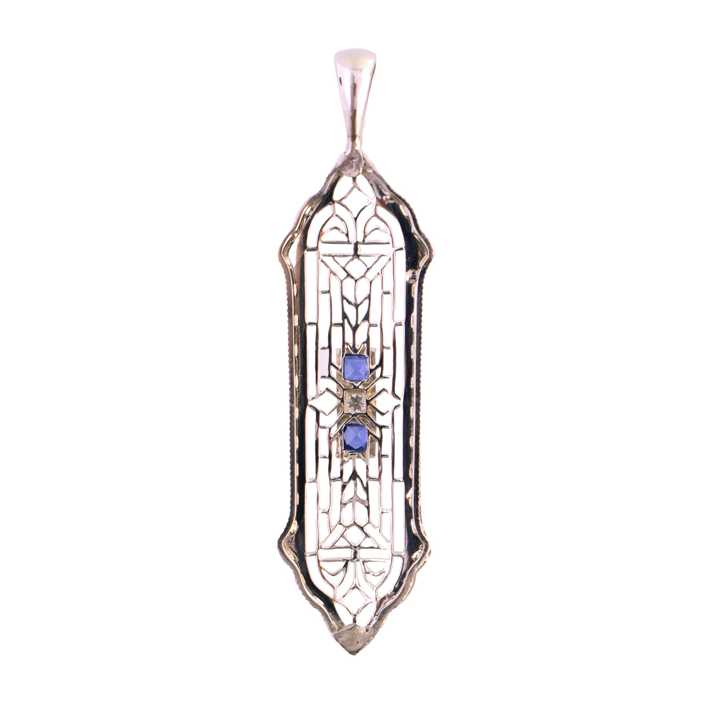 Upcycled White Gold Filigree Pendant