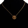 14K Gold Lady and Diamond Coin Style Necklace