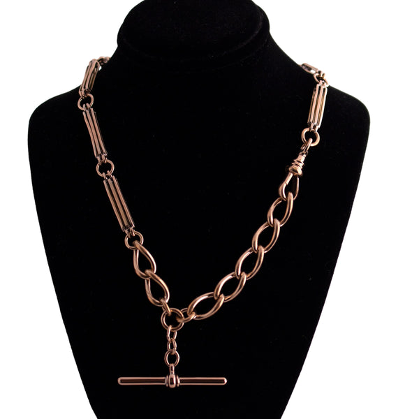 9K Gold and Gold Filled Watch Chain Necklace