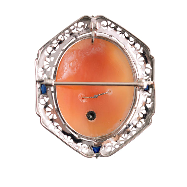 14K Gold Shell Cameo Brooch/Pendant