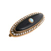 Antique Onyx and Opal Brooch