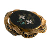 Antique Pietra Dura 9K Gold Enamel Swivel Brooch