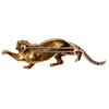 18K Gold Enamel Tiger Brooch with Diamonds