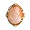 14K Gold Shell Cameo and Pearl Pin/Pendant