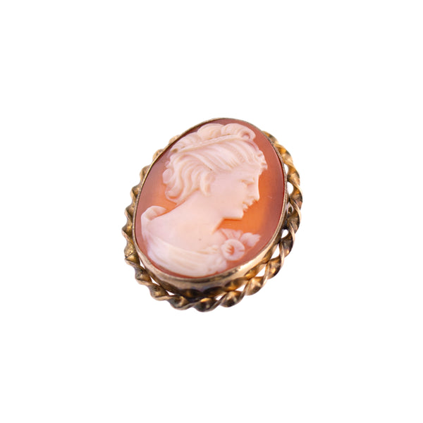 Vintage Gold Filled Shell Cameo Brooch