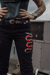 Black Vintage Jeans with Patches