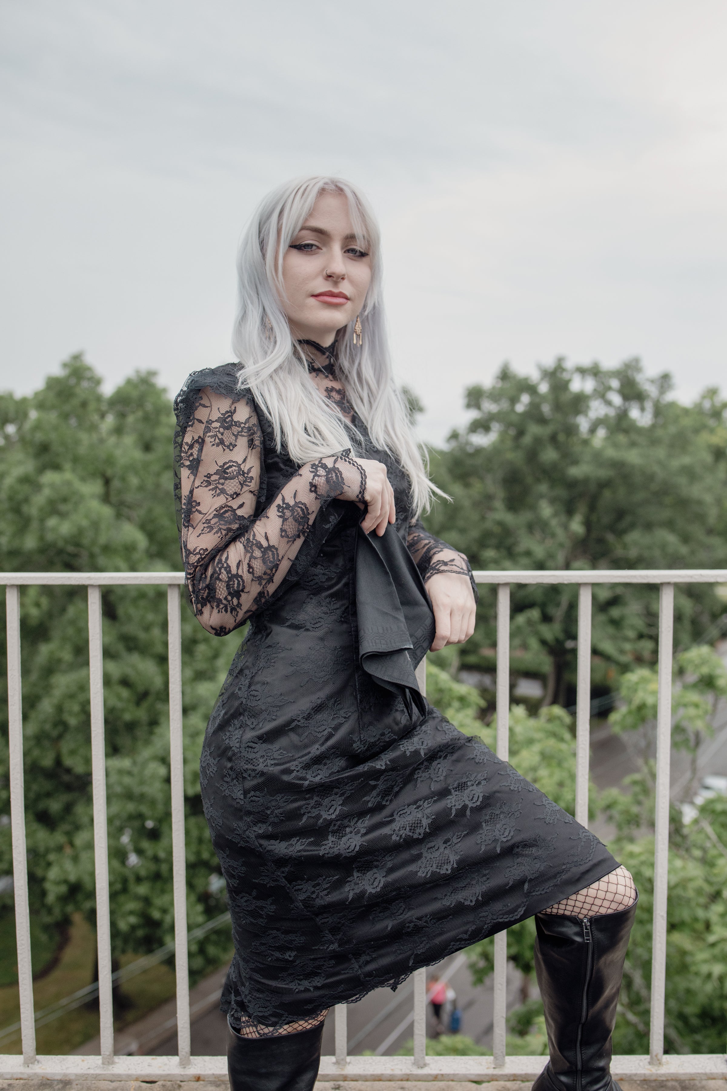 Goth Black Lace Dress