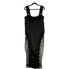 Black Corset Lace Panel Long Dress