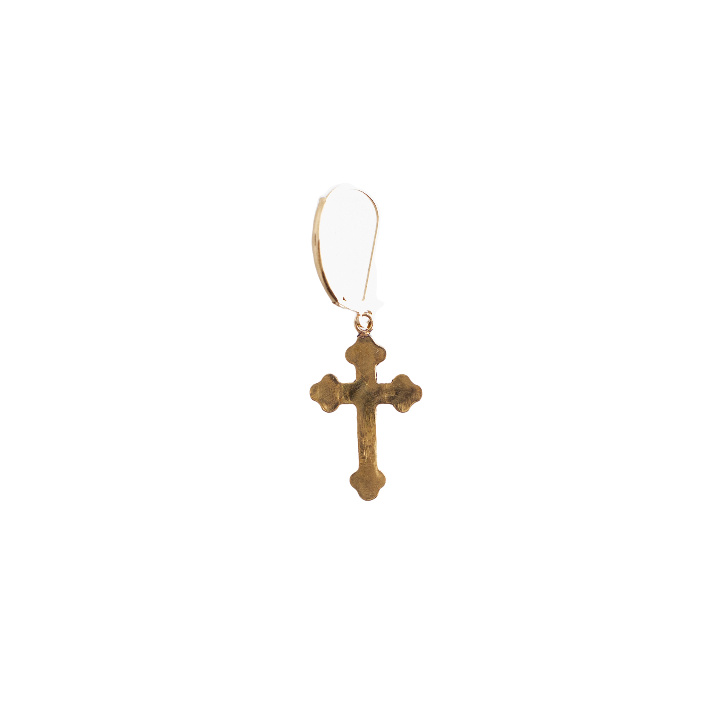 Gold Filled Decorative Cross Single Earring