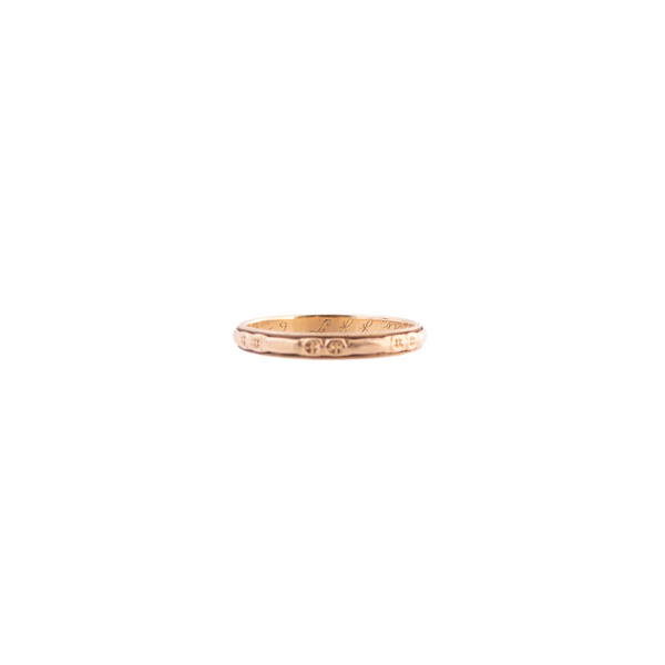 Floral Milgrained Wedding Band