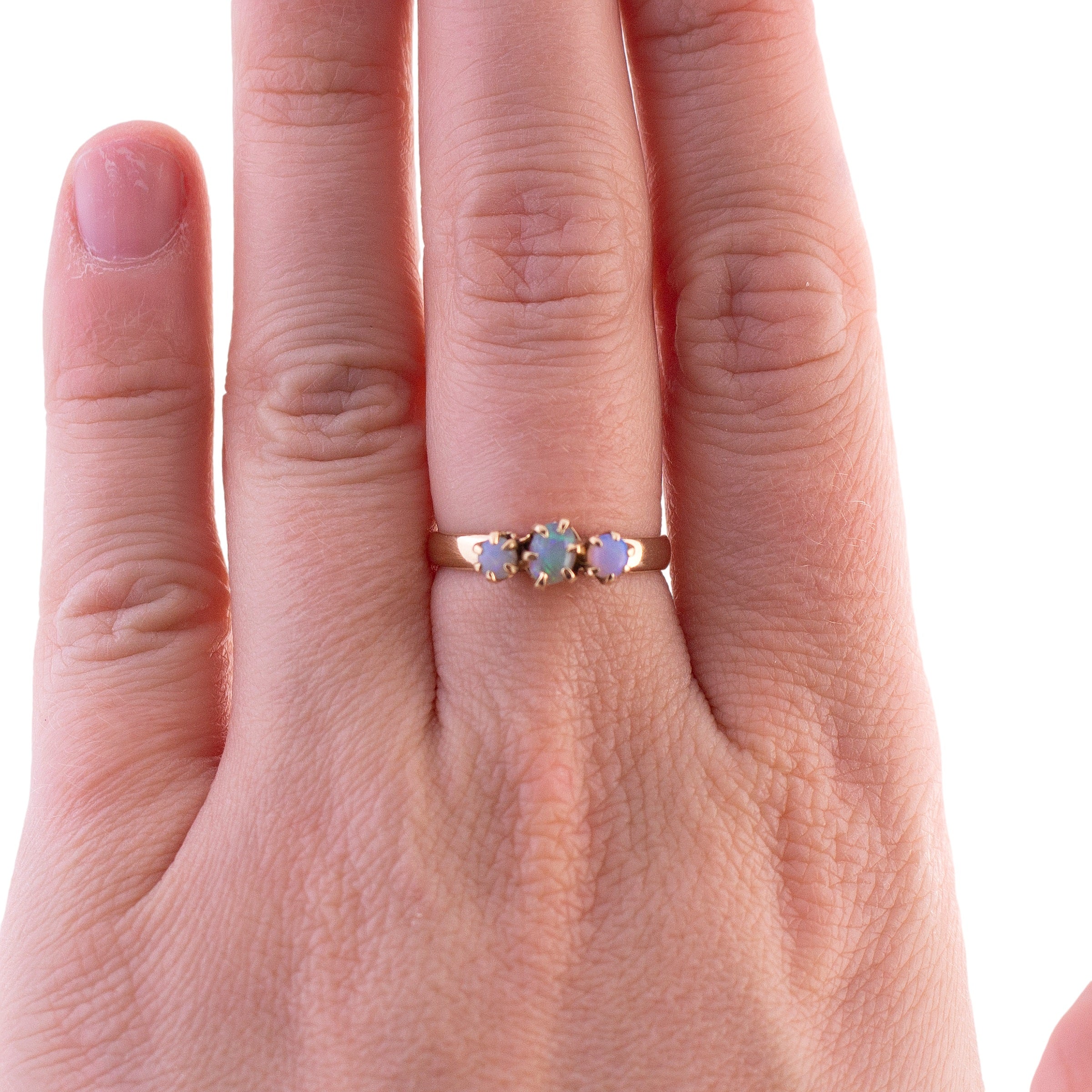 Upcycled Opal Three Stone Ring