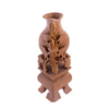 Brown Carved Soapstone Floral Vase