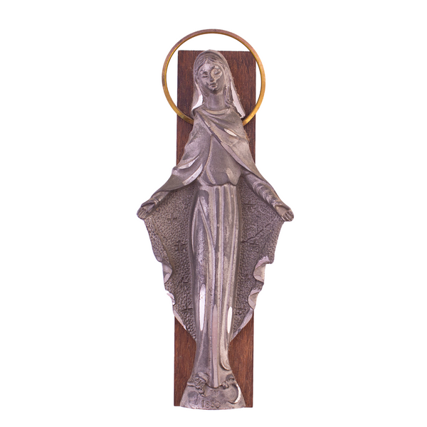 Pewter Virgin Mary Figurine