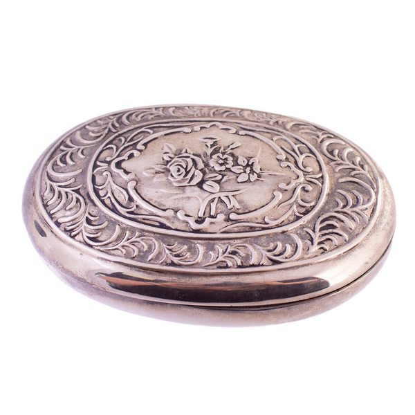Silver Floral Jewelry Box