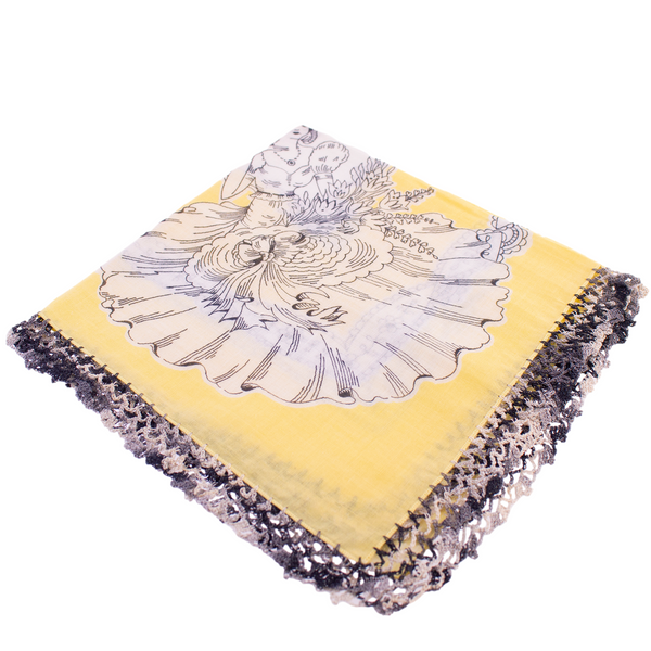 Lovely Lady Handkerchief with Crocheted Edges