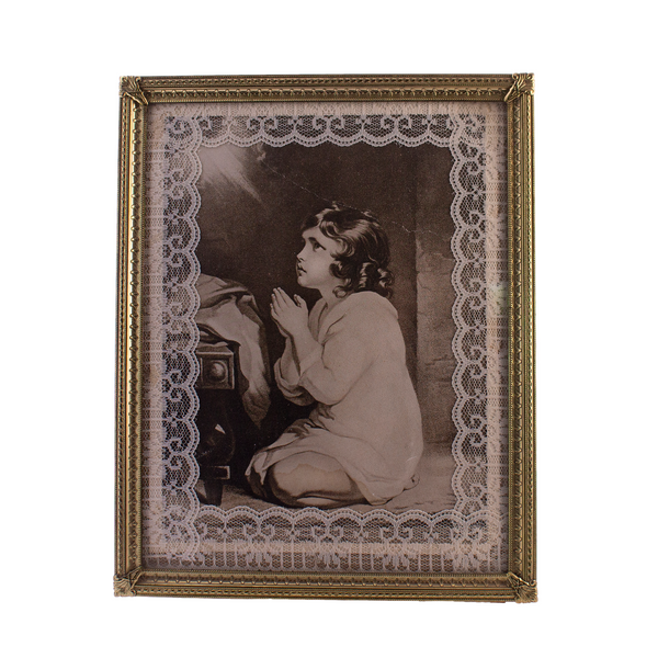 Vintage Frame with Infant Samuel Praying