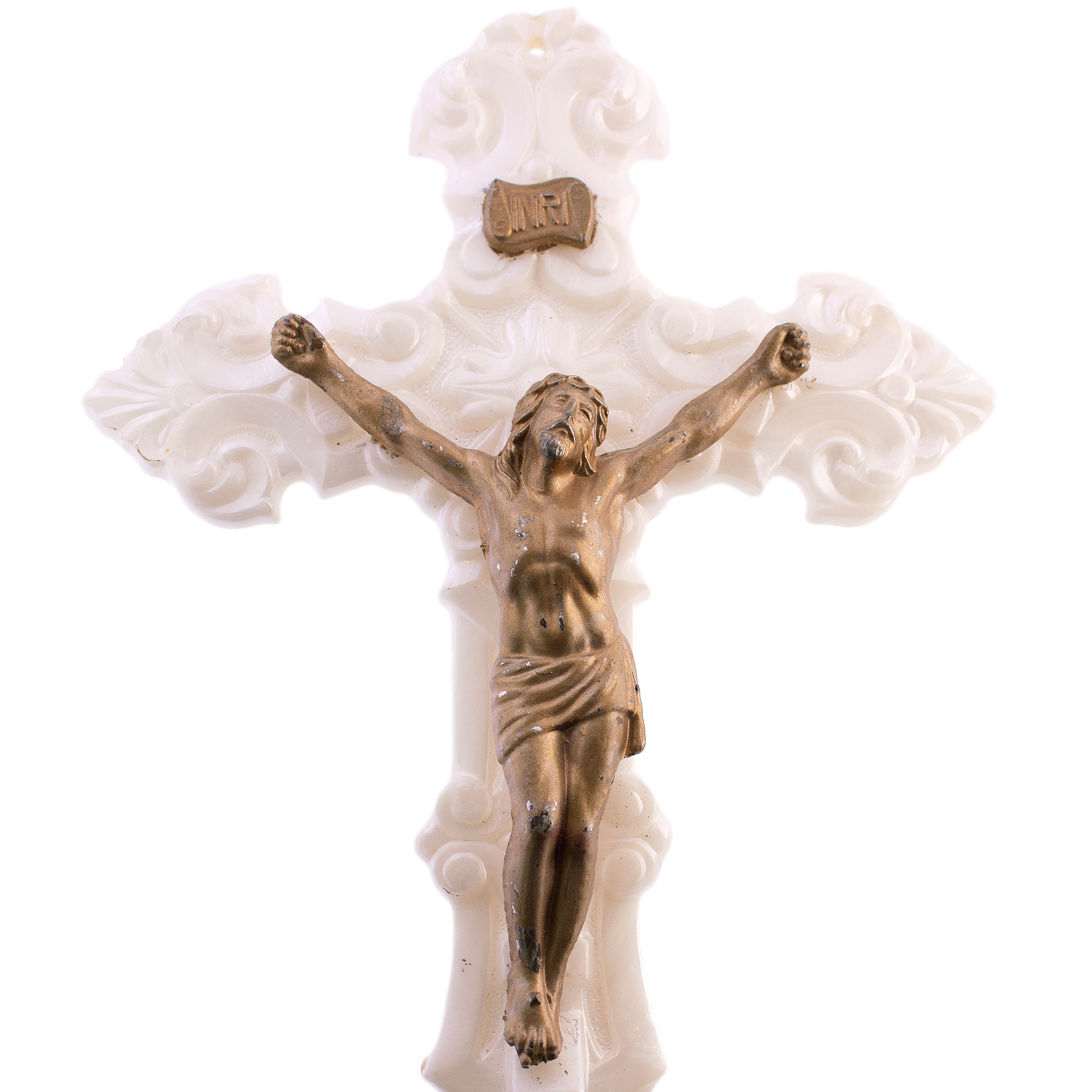 White and Gold Crucifix