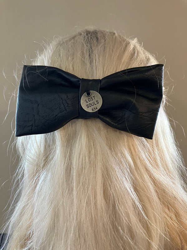 Lost Souls Faux Leather Hair Bow