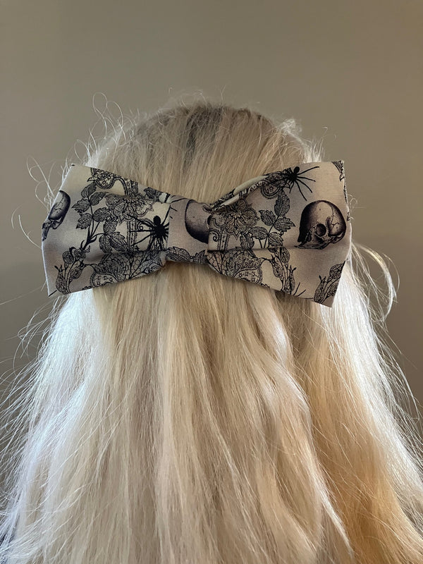 Spiders and Skulls Hair Bow