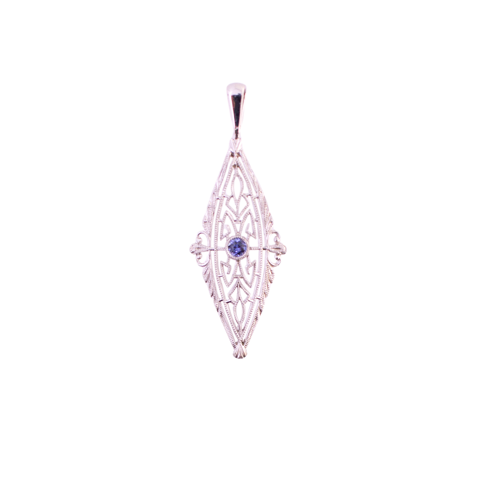 Filigree and Sapphire Pendant