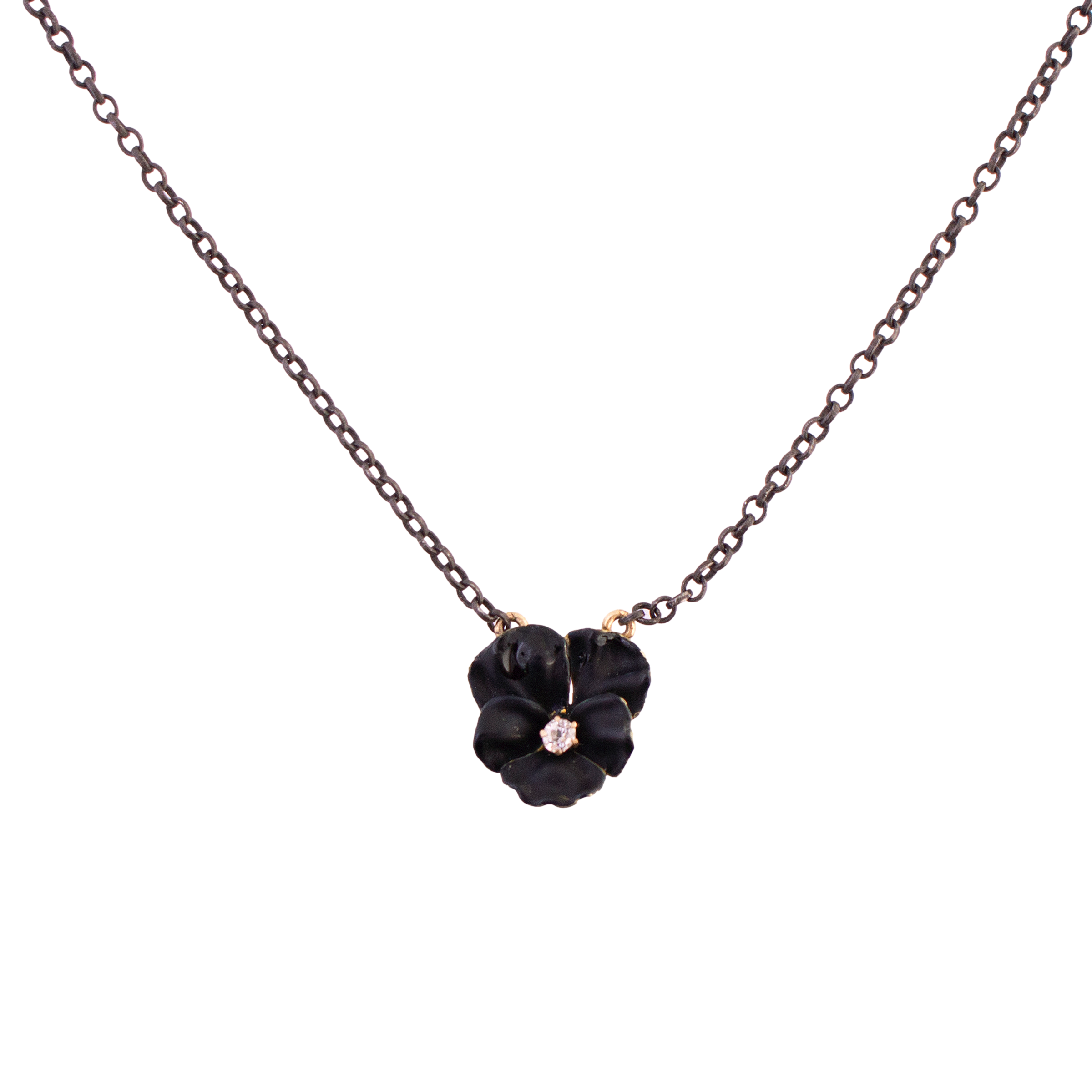 Black Flower Necklace